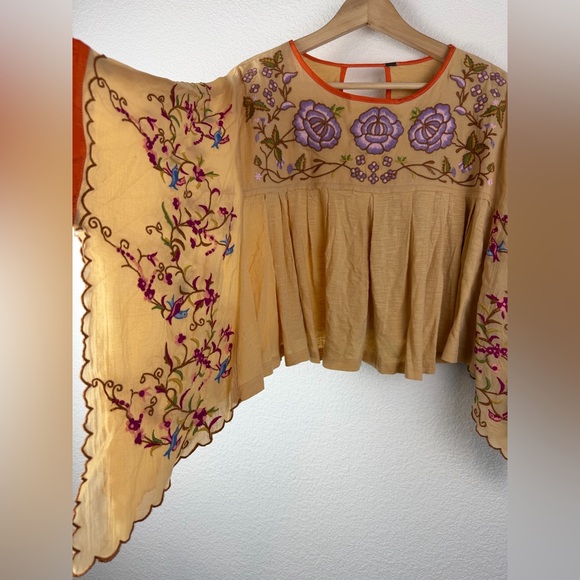 Free People Waiting On A Sunny Day Embroidered Bohemian Top - Picture 3 of 8